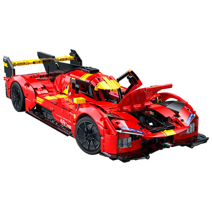 Trilumity Building Block Set: 1: 10 Le Mans Flame Supercar, Racing Aerodynamic Lines (1518-Piece)