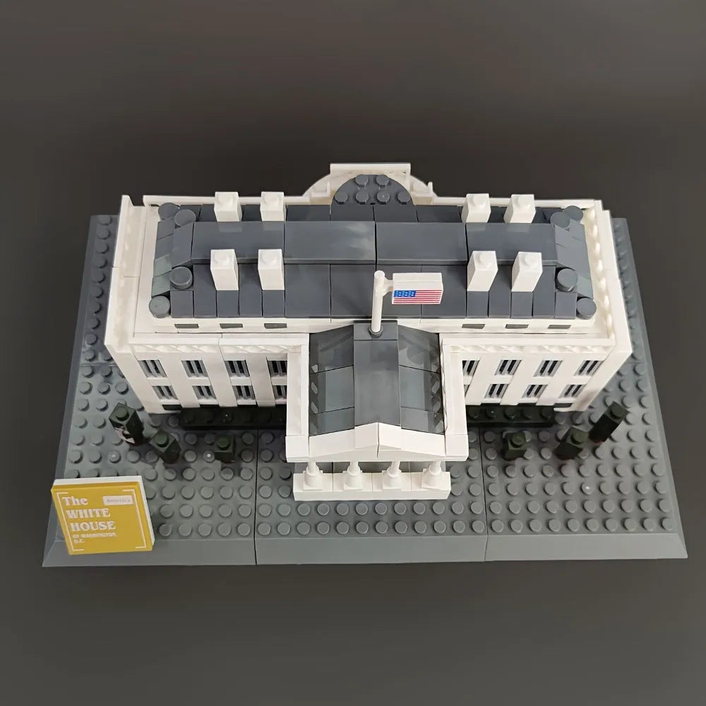 Wange MOC Building Block Set: 7018 White House Skyline, Model 4214