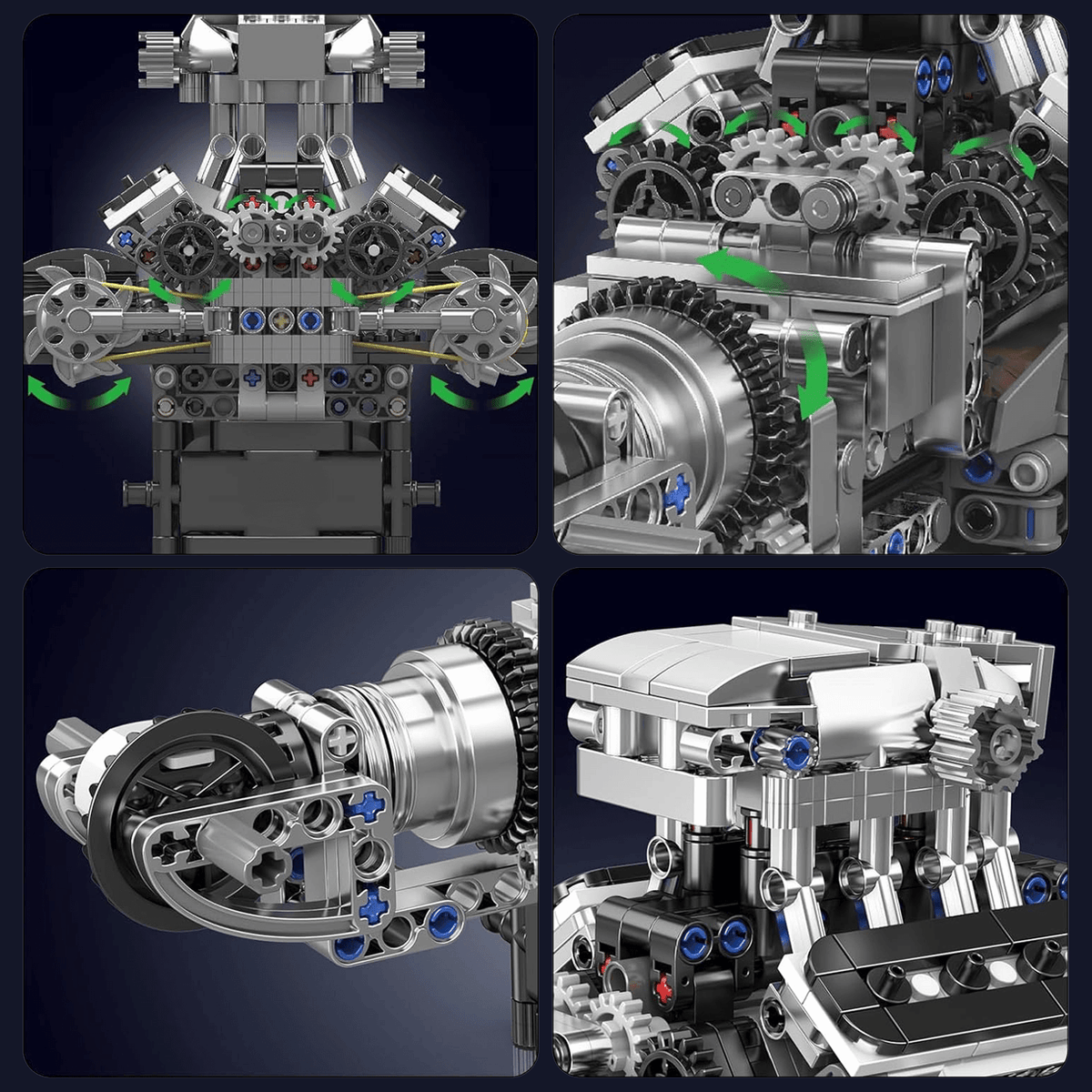Trilumity Building Block Set: Motorised British Mcl Supercar V8 Engine (737-Piece)