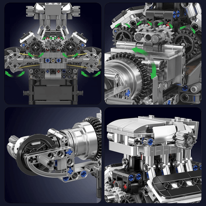 Trilumity Building Block Set: Motorised British Mcl Supercar V8 Engine (737-Piece)