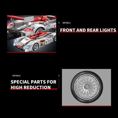 Trilumity Building Block Set: 1:8 Audi R8 Lmp 2000 | Remote Controlled | Genuine Authorization | 2426-Piece