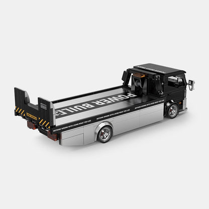 Trilumity Building Block Set: 1:24 Flatbed Truck | Premium Display Stand (544-Piece)