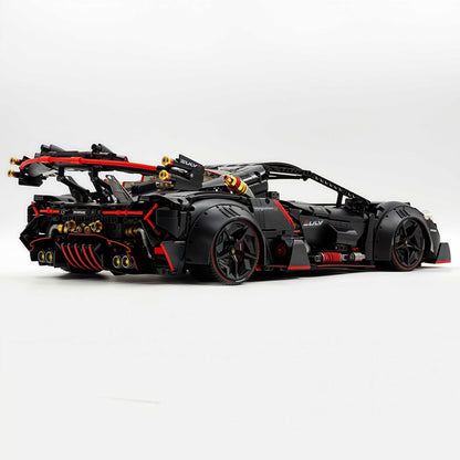 Trilumity Motorized Building Block Set: 1:8 Lamborghini Veneno Limited Edition Obsidian V12 Supercar | 64cm | Remote Controlled | 3809-Piece