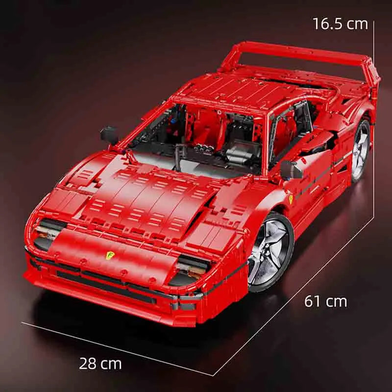 JieStar MOC Motorized Building Block Set: Ferrari F40 Racing Sports Car, Model X001