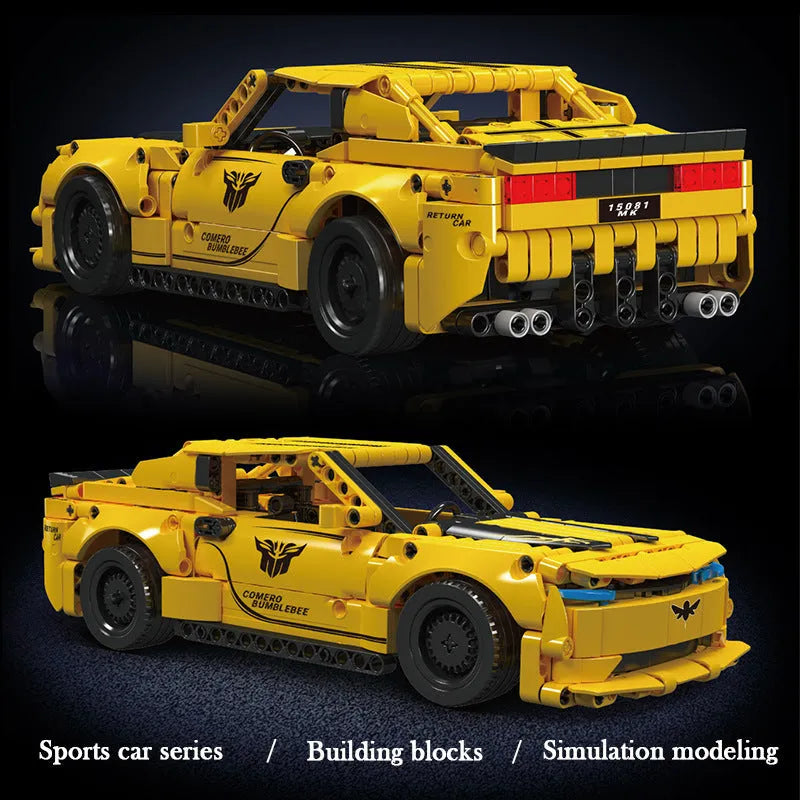 Mould King Building Block Set: Bumblebee Pull Back Sports Car, Model K15081