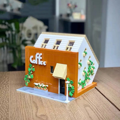 MORK MOC Building Block Set: Street Experts MOC City Upside Down Cafe, Model 10209
