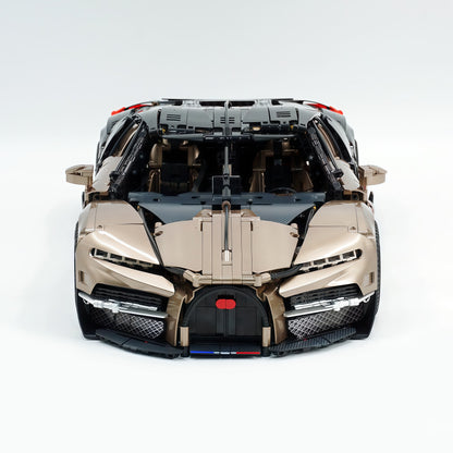 Trilumity Motorized Building Block Set: 1:8 French Hybrid V16 Hypercar | Combination of Bronze and Pearl Black | Ultimate Collector's Item