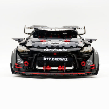 Trilumity Motorized Building Block Set: 1:8 Nissan GTR R35 Widebody Black Warrior Custom Edition | Black Beast | 3939+-Piece