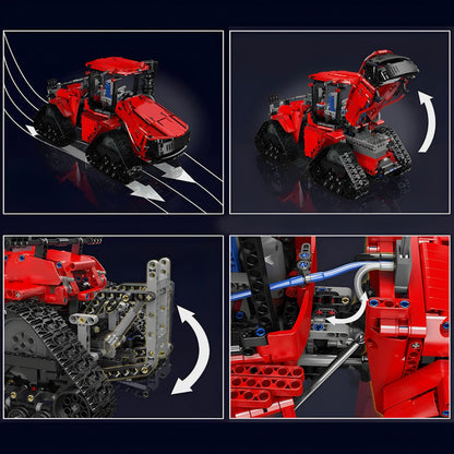Trilumity Pneumatic Crawler Tractor Building Block Set, Remote Control, 1,698-Piece