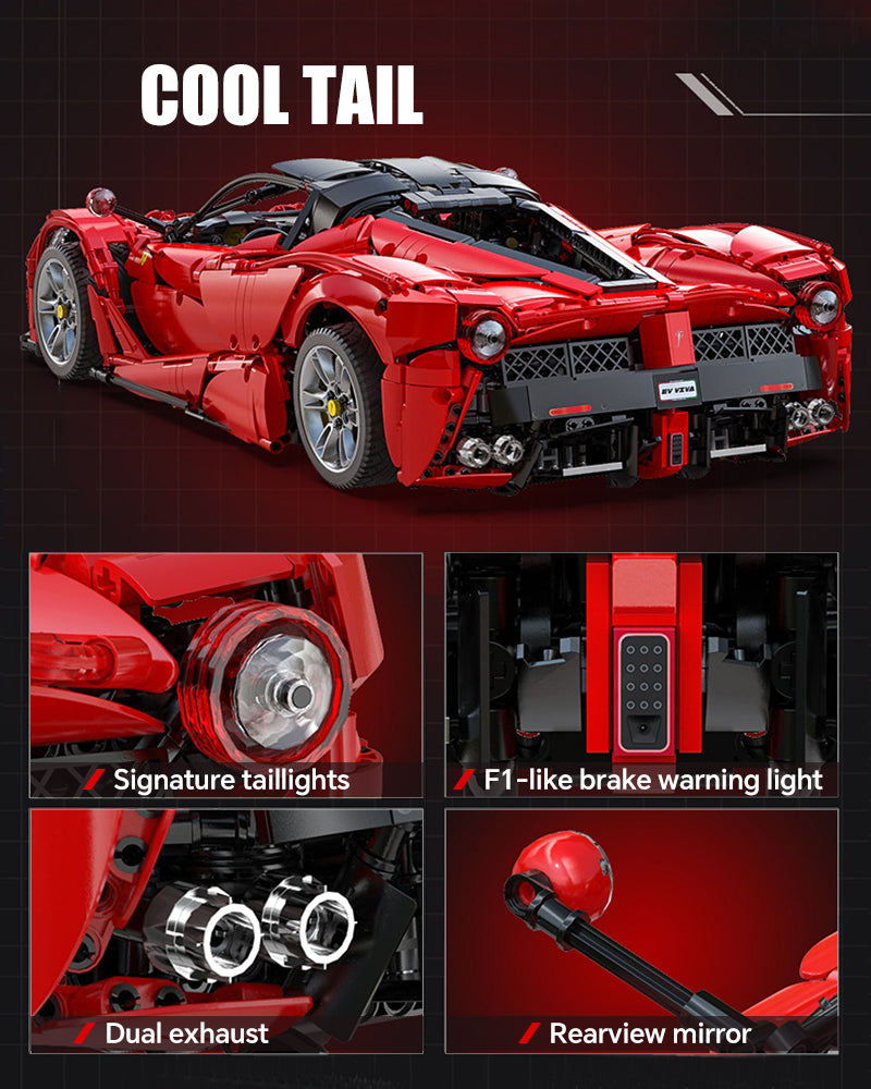 Trilumity LaFerrari C6 Sportcar, Fully Detailed Simulation Building Block Set, 1:8 Scale, Remote Control, 4,739-Piece