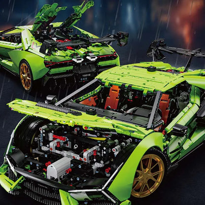 TiaGole MOC Motorized Building Block Set: Lambo Aventador SVJ Supercar, Model T5046