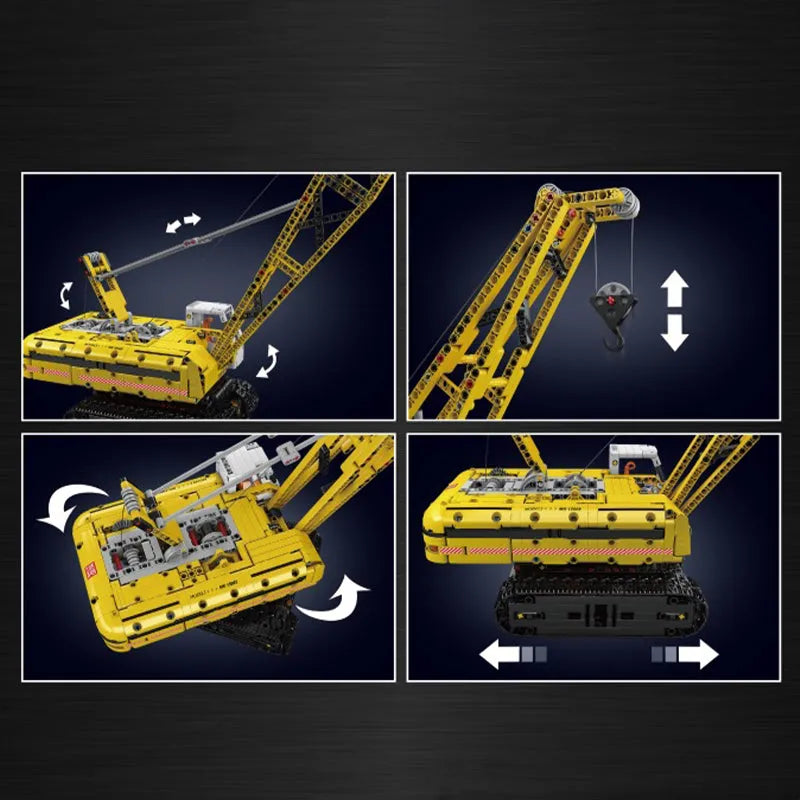 Mould King MOC Building Block Set: Motorized Yellow Crawler Crane, Model 15069