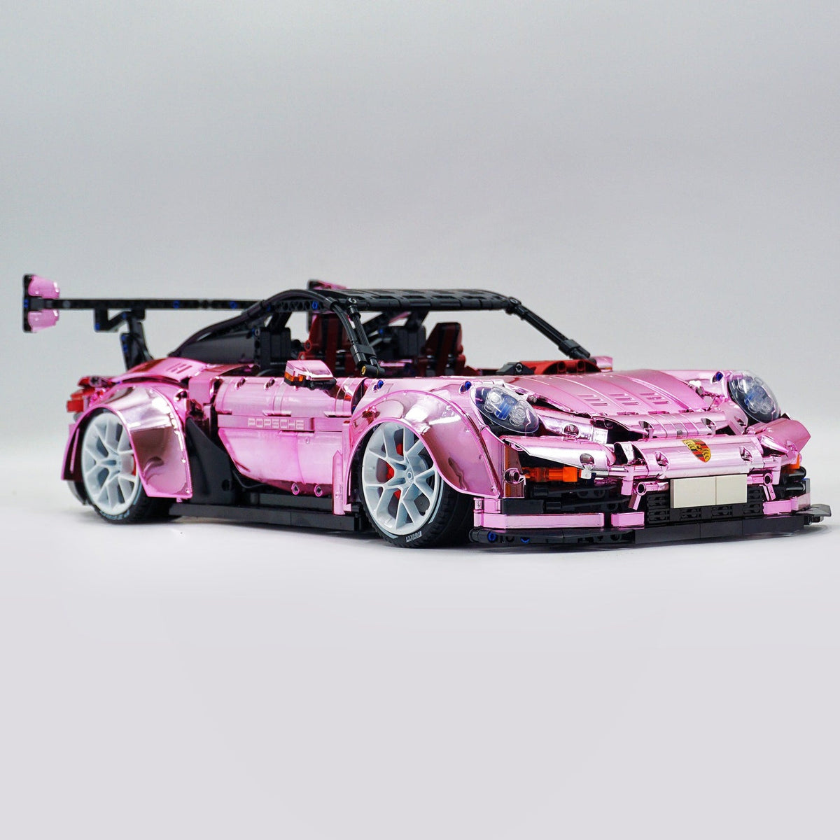 Trilumity Motorized Building Block Set: 1: 8 Porsche Gt2 RS, Limited Mirror Electroplated Edition (3389-Piece)