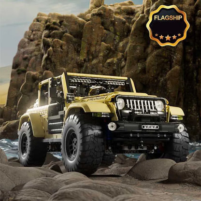 Mould King MOC Motorized Building Block Set: RC Jeep Wrangler SUV Car, Model K13184