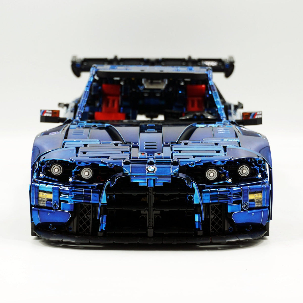 Trilumity Motorized Building Block Set: 1: 8 BMW M4 GT3 Building Set, Fully Detailed Simulation, Electric Sapphire Blue Custom Edition (4556Piece)
