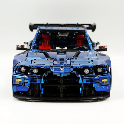 Trilumity Motorized Building Block Set: 1: 8 BMW M4 GT3 Building Set, Fully Detailed Simulation, Electric Sapphire Blue Custom Edition (4556Piece)
