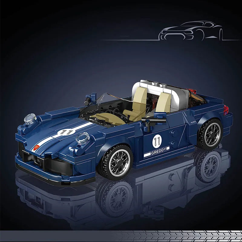 Mould King Building Block Set: Mini Porsche 911 Targa Speed Champions, Model K27040