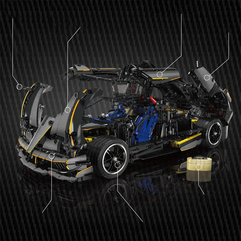 Mould King MOC Motorized Building Block Set: Supercar Pagani Huayra Racing Car, Model 13182