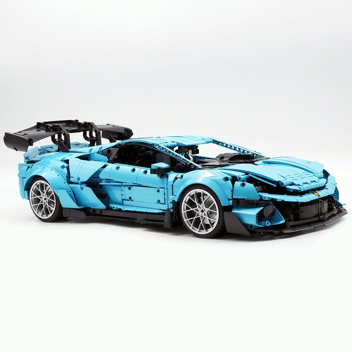 Trilumity Building Block Set: 1:8 Italian Bull | Full-Function RC Sant'Agata Supercar | Uv Sky Blue Custom Edition (3601-Piece)