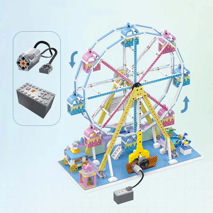 JieStar MOC Building Block Set: Motorized Ferris Wheel, Model FF30014