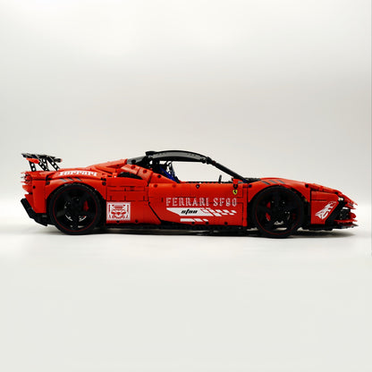 Trilumity Motorized Building Block Set: 1:8 Xx Track Hybrid Red Edition, The Ultimate Supercar, More Than 12 Features Restored(4100-Piece)