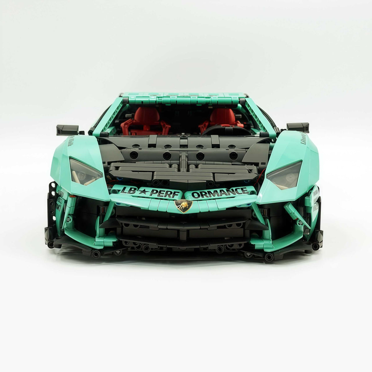 Trilumity Building Block Set: 1:8 Lamborghini Aventador Svj Lbwk | Baked Enamel Mint Green Limited Bull Widebody Supercar (4990+-Piece)