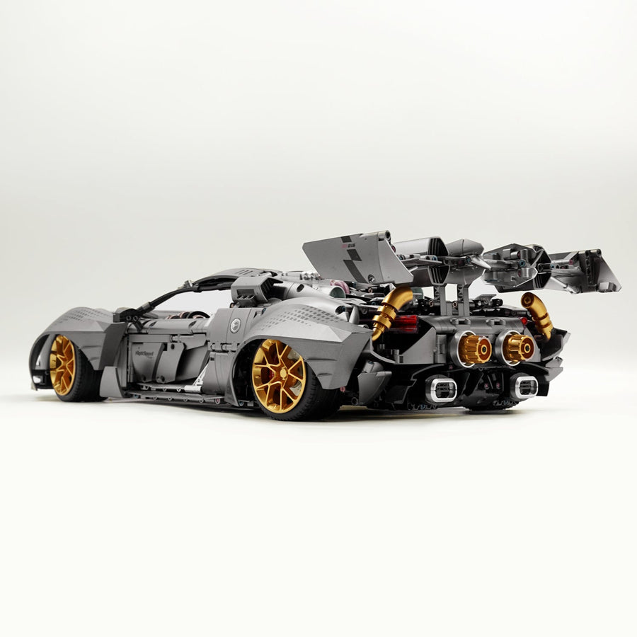 Trilumity Motorized Building Block Set: 1:8 Porsche Ultimate 918 Widebody Supercar Full-featured Edition with Remote Control (4306-Piece)