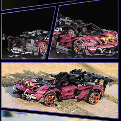 Trilumity Motorized Building Block Set: The Ultimate Turbocharged Italian Bull Jota V12 Hypercar (3950-Piece)