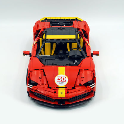Trilumity Building Block Set: 1:8 Ferrari Sf90 Hypercar | Mechanical Linkage Version (3797-Piece)
