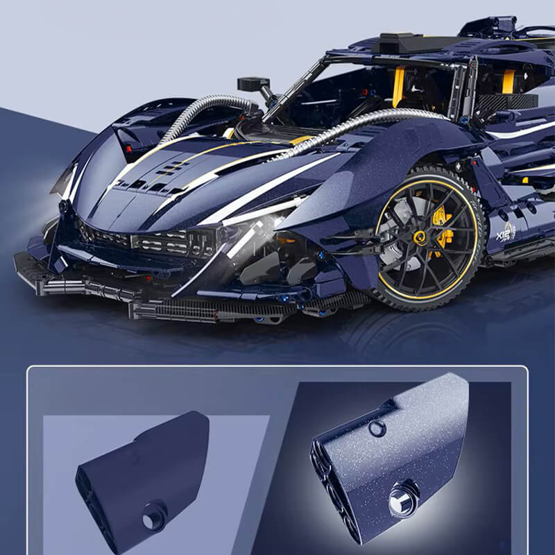 Trilumity Building Block Set: 1:8 Apollo Ie Hypercar — Midnight Edition | Starry Blue Exterior (3656Piece)