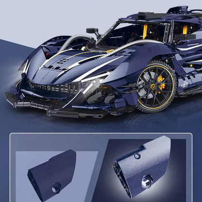 Trilumity Building Block Set: 1:8 Apollo Ie Hypercar — Midnight Edition | Starry Blue Exterior (3656Piece)