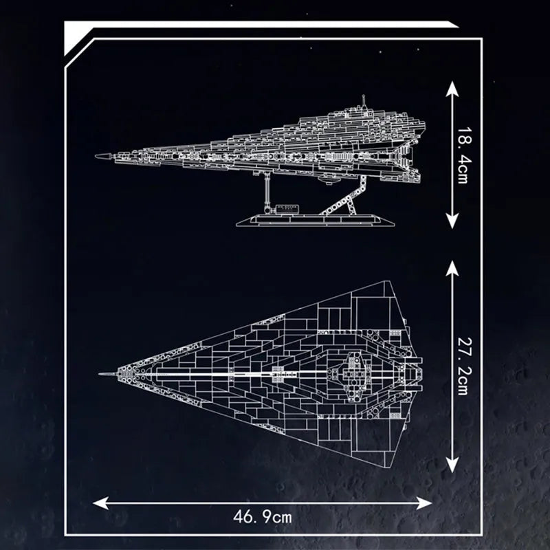 Mould King MOC Building Block Set: Star Wars MOC Renaissance Class Star Destroyer, Model MK21072