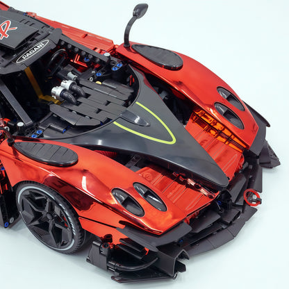 Trilumity Building Block Set: 1:8 Pagani Zonda R | Mirror Blood Red Paint Italian Hypercar (3300+-Piece)