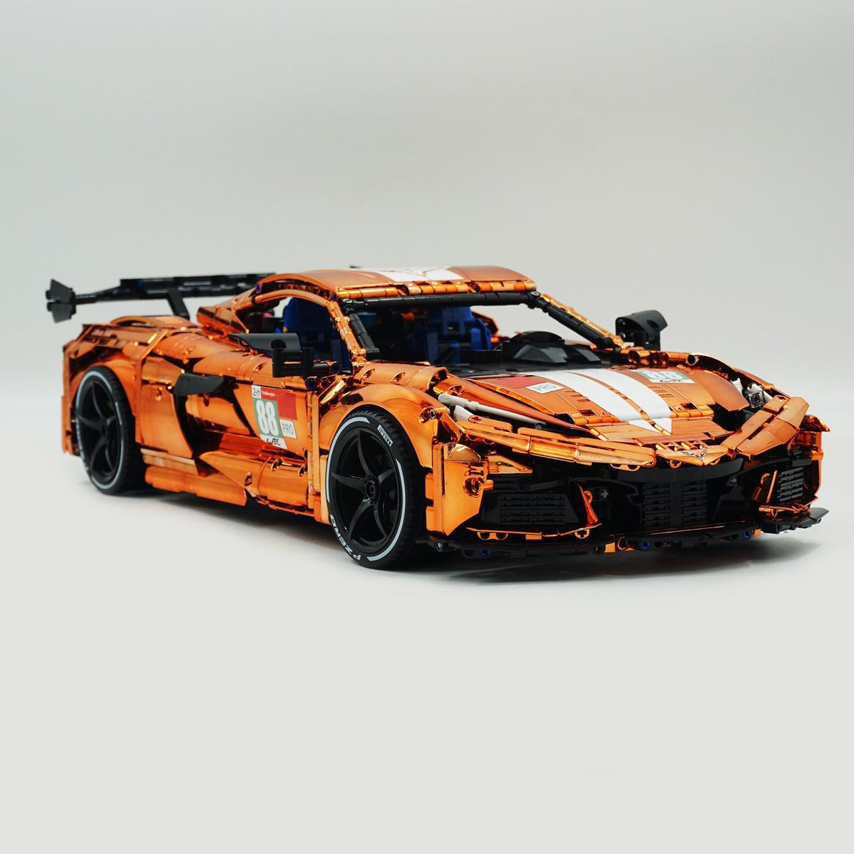 Trilumity Building Block Set: 1: 8 Corvette C8 Supercar Building Sets, Mirror electroplating Customized Edition (3788-Piece)
