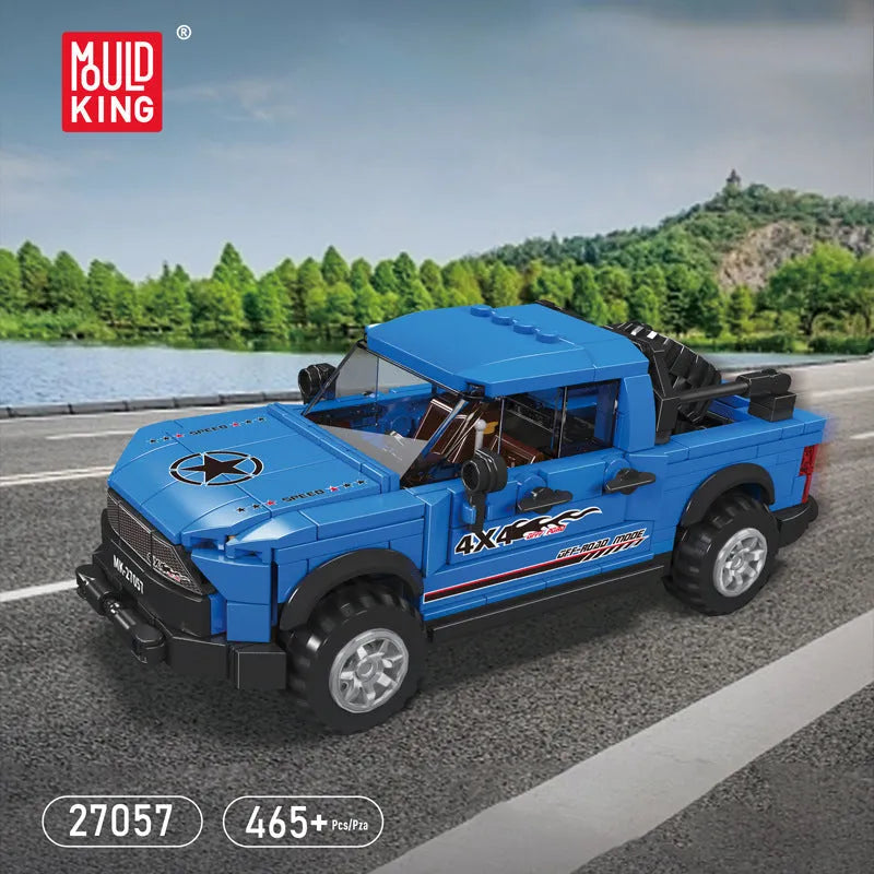 Mould King Building Block Set: Mini Raptor Pickup Car Champions, Model K27057