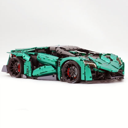 Trilumity Motorized Building Block Set: 1:8 The Ultimate Ajlani Drakuma | Customized Barrel-Plated Emerald V8 Concept Hypercar (3920+-Piece)
