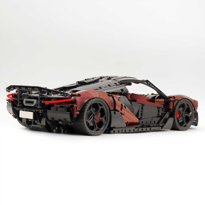 Trilumity Motorized Building Block Set: 1:8 The Ultimate British Woking Hypercar | Black & Red Chameleon Paint Edition | Shipped in Original Gift Box