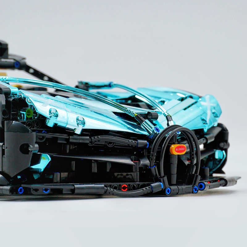 Trilumity Bugatti Bolide W16, Electroplating Lake Blue Customized Version Building Block Set, 1:8 Scale, Remote Control, 3,588-Piece