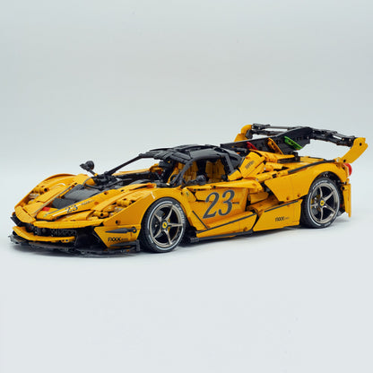 Trilumity Motorized Building Block Set: 1:8 The Ultimate Italian Hybrid Hypercar Evo | Baked Enamel Yellow Paint Italian Flagship (4058+-Piece)