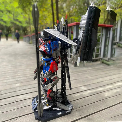 MOC Building Block Set: DJ Rambo Man MOC Mecha Transformer Robot, Model V5006