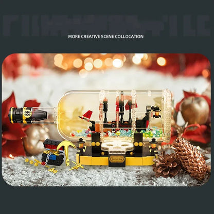 JieStar Building Block Set: Ship In A Bottle, Model JJ9026