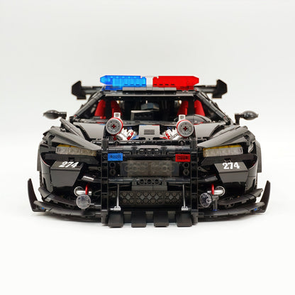 Trilumity Building Block Set: 1:8 American Muscle Police Car Pearlescent Black Limited Edition | The Ultimate RC Collector’s Item (3975-Piece)