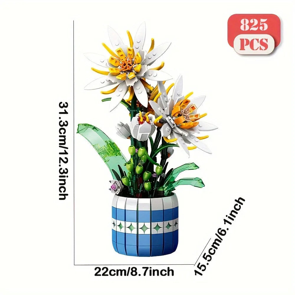 JieStar Building Block Set: Epiphyllum Bonsai Plant, Model JJ9033