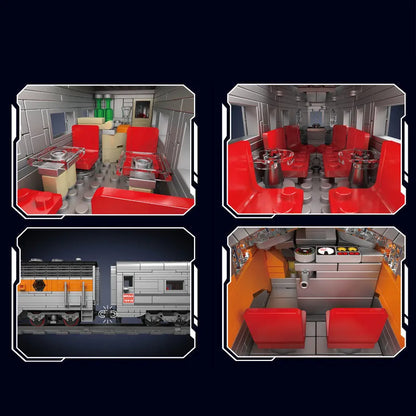 Mould King Motorized Building Block Set: USA EMD F7 WP Diesel Locomotive Train, Model K12018