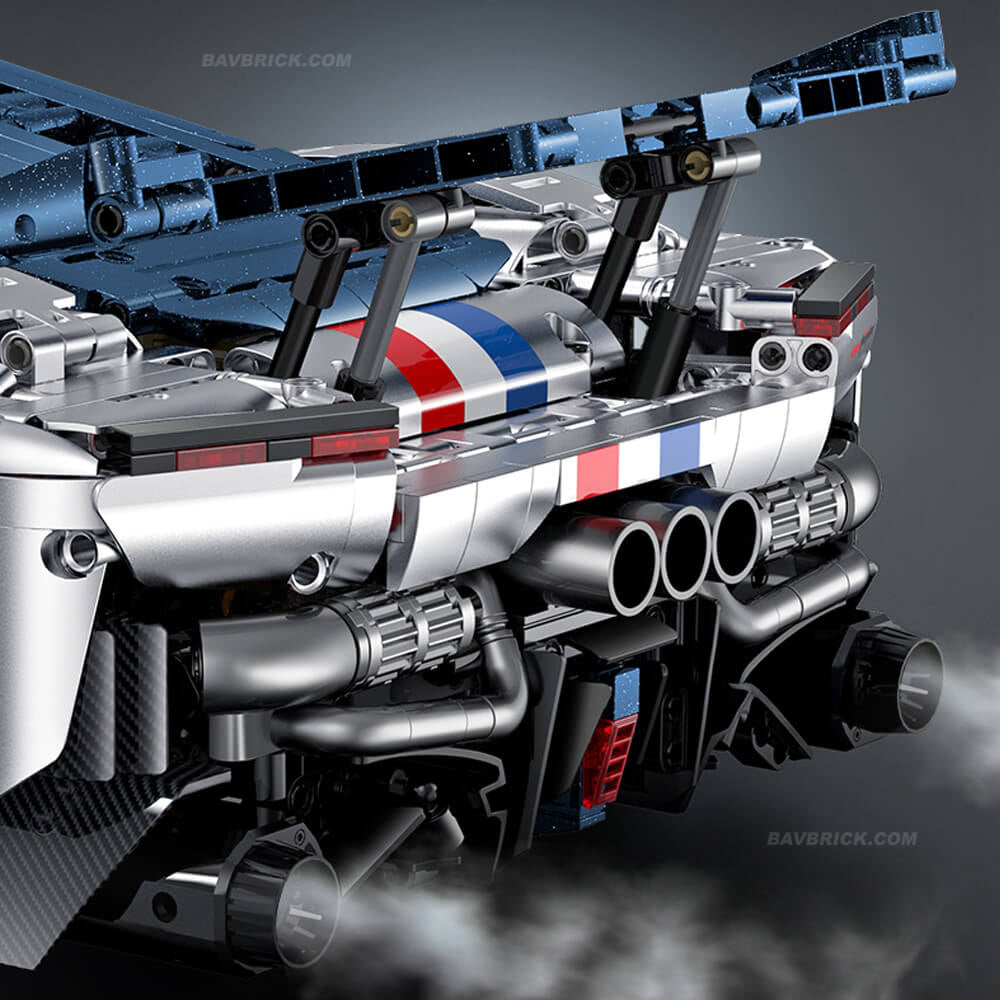 Trilumity Building Block Set: 1:8 The Ultimate 2025 Hybrid Hypercar | Remote Controlled V6 Prancing Horse Hypercar | Silver Limited Edition