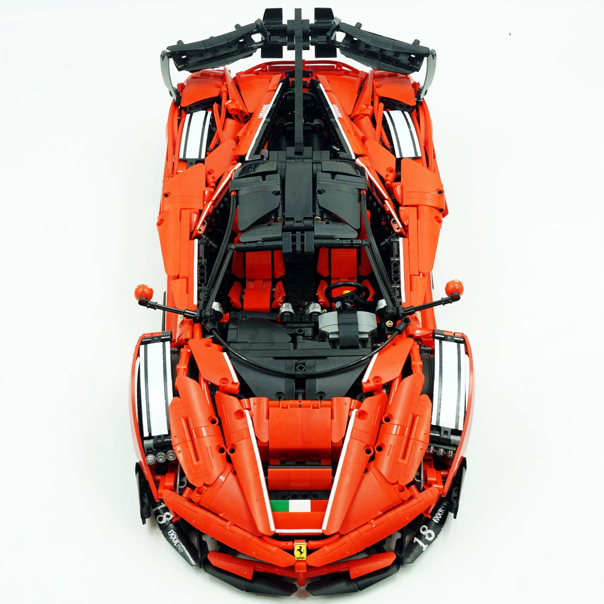 Trilumity LaFerrari FXXK EVO Custom Modified, Classic Red Building Block Set, 1:8 Scale, Remote Control, 4,739-Piece