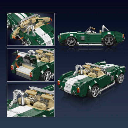 Trilumity Building Block Set: American V8 Classic Roadster | Vintage Open-Top Sports Car | 1:14 Scale | 1198-Piece
