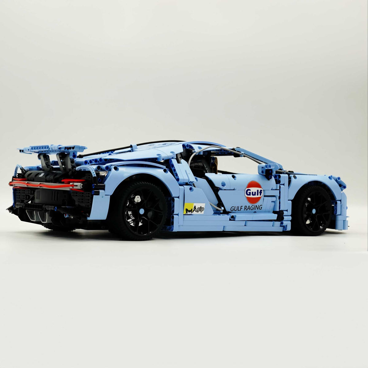 Trilumity Bugatti Chiron, Custom Modified Gulf Blue Version Building Block Set, 1:8 Scale, Remote Control, 4,031-Piece