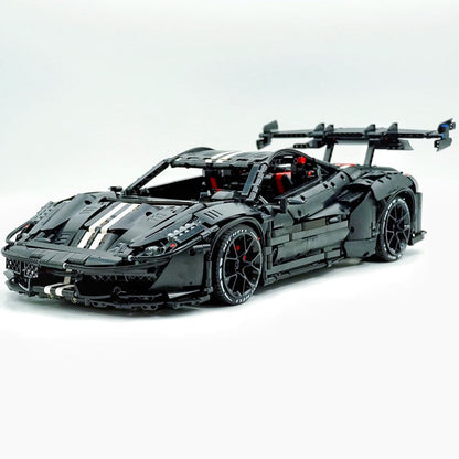 Trilumity Motorized Building Block Set: 1:8 The Ultimate Maranello V8 GT Supercar, GTR-style widebody kit and large rear wing (3237-Piece)