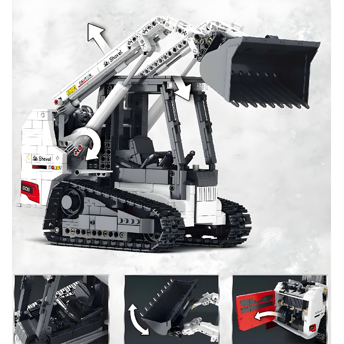 Trilumity Bobcat Track Loader Building Block Set, Remote Control, 1,365-Piece